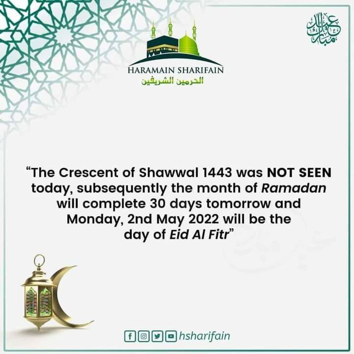 Arab Saudi dan Masjidil Aqsa Rayakan Idul Fitri 1443 H, Senin 2 Mei 2022