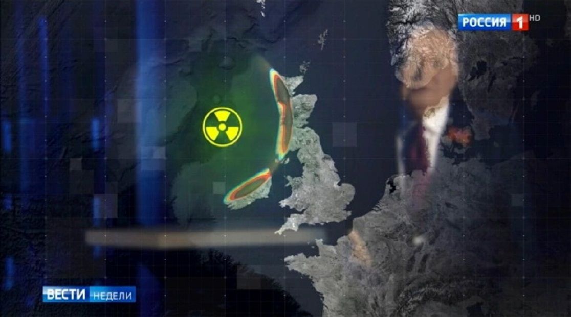 TV pemerintah sebelumnya menyatakan bahwa serangan nuklir dapat 'memusnahkan Inggris'./ 