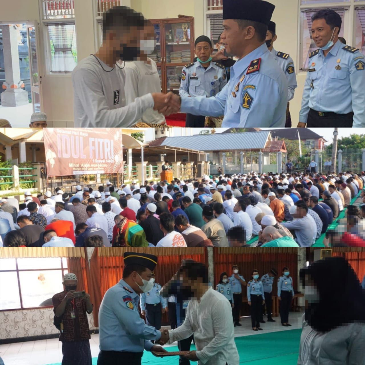  Sebanyak 899 narapidana atau Warga Binaan Lembaga Pemasyarakatan (Lapas) dan Rumah Tahanan Negara (Rutan) di 8 Kabupaten Provinsi Bali mendapatkan remisi khusus Idul Fitri 1 Syawal 1443 Hijriah.