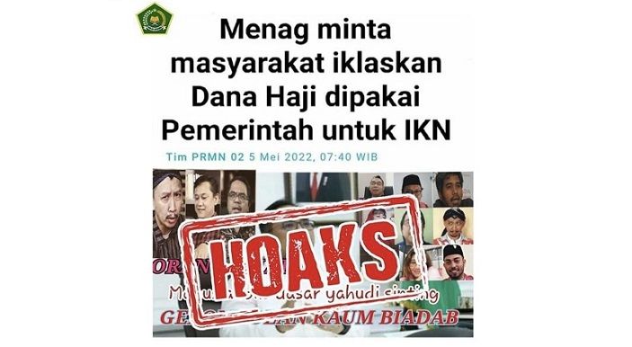 Beredar kabar hoaks yang mengklaim Menag minta dana haji dipakai untuk pembangunan IKN.