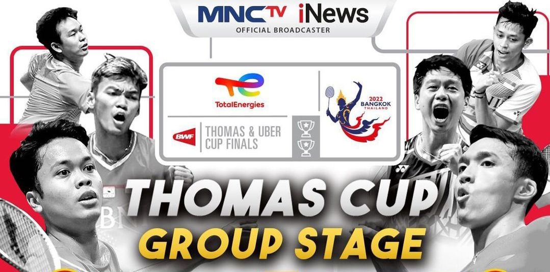 Thomas Cup 2022: Indonesia vs Thailand live di MNCTV Senin 9 Mei 2022.*