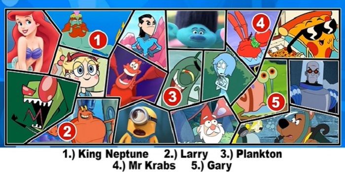 5 tokoh kartun Spongebob pada tes IQ.