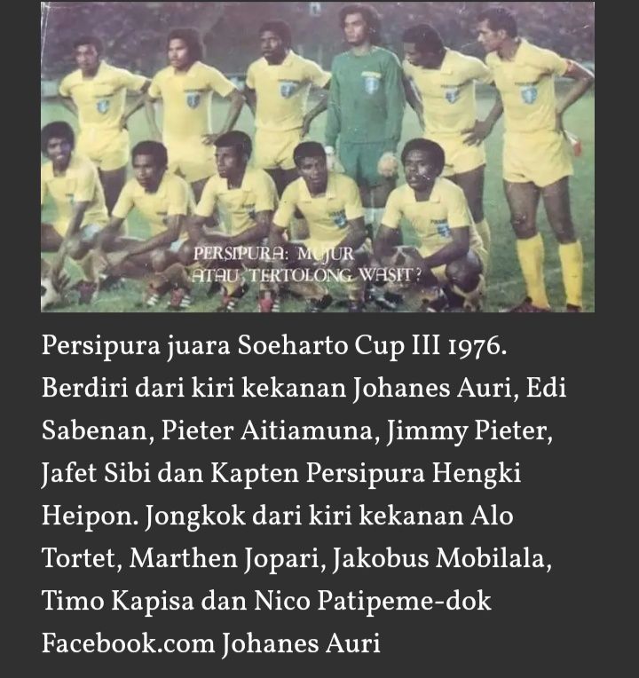 Skuad Persipura Suharto Cup III 1976