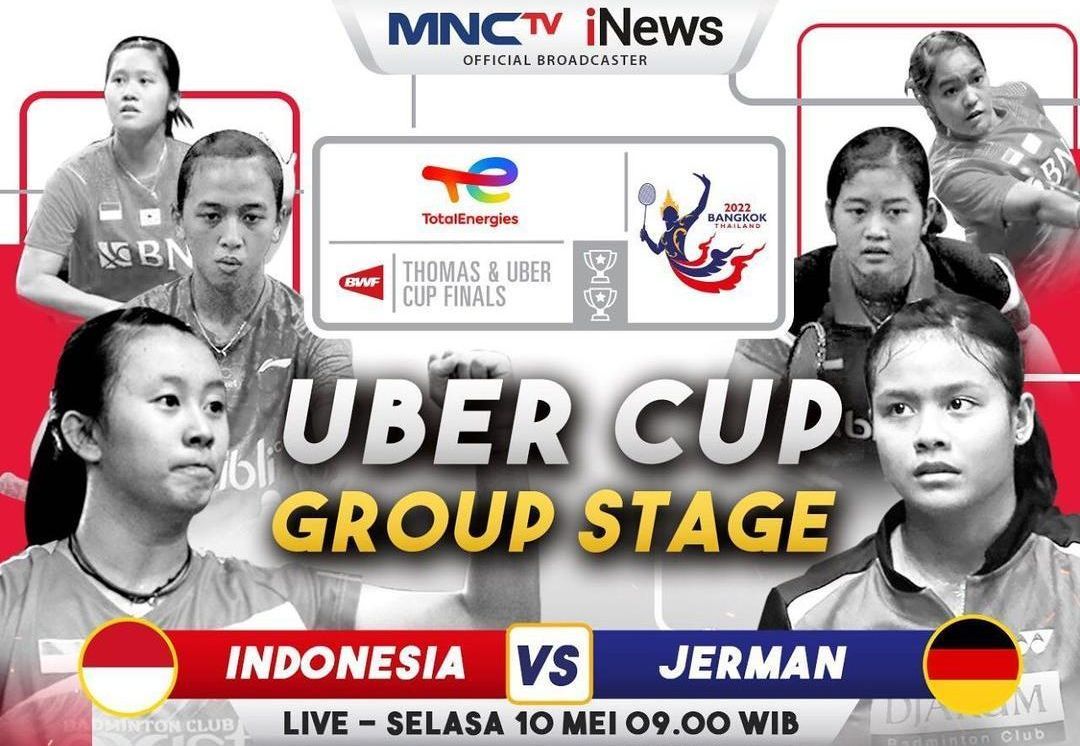 2 Link Live Streaming Indonesia vs Jerman di Uber Cup 2022 Hari Ini Selasa 10 Mei