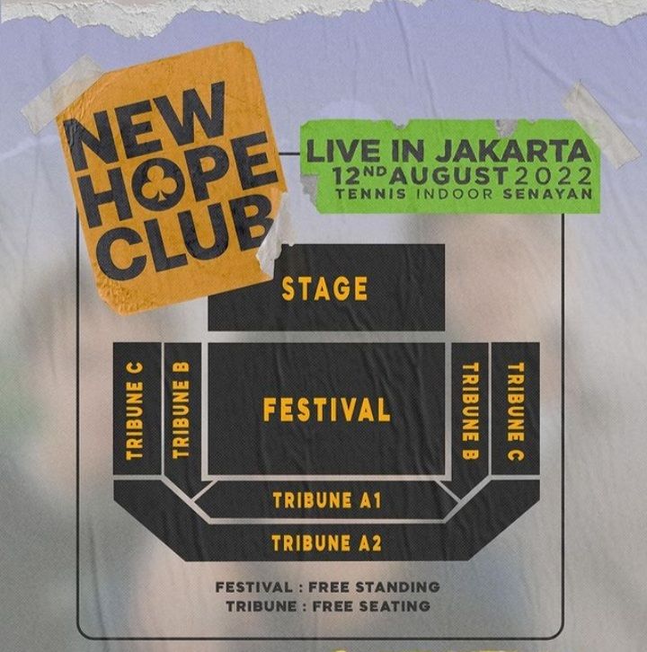 Ilustrasi. Gambar stage dan harga tiket konser New Hope Club Jakarta yang akan dijual hari ini Rabu, 11 Mei 2022 di tiket.com.