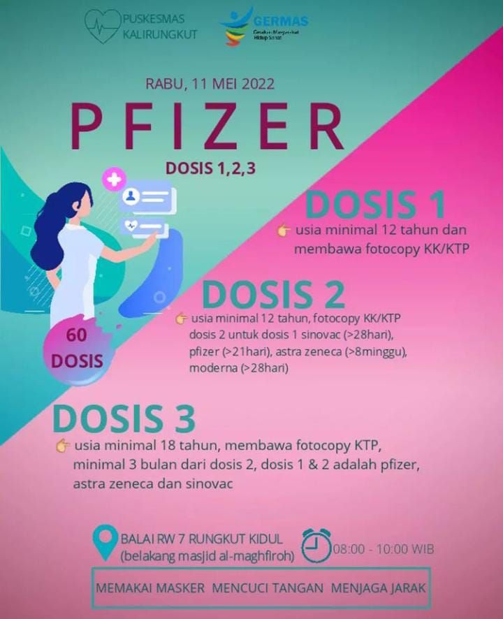 Jadwal Vaksin Pfizer Dosis 1, 2 dan Booster Rabu, 11 Mei 2022 di Surabaya, KTP bebas!