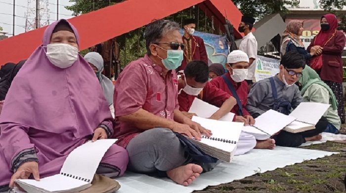 Penyandang disabilitas warga Kota Tasikmalaya saat mengikuti kegiatan di Taman Kota, beberapa waktu lalu.*