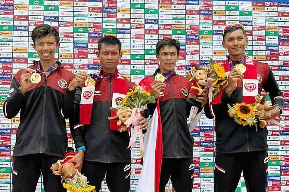  Tim Rowing Indonesia sumbang emas SEA Games 2022. 