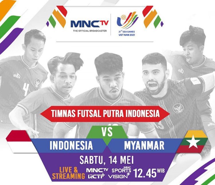 Link Live Streaming SEA Games 2021 Futsal Indonesia vs Myanmar di MNCTV Sesaat Lagi: Misi Tiga Poin Perdana. 