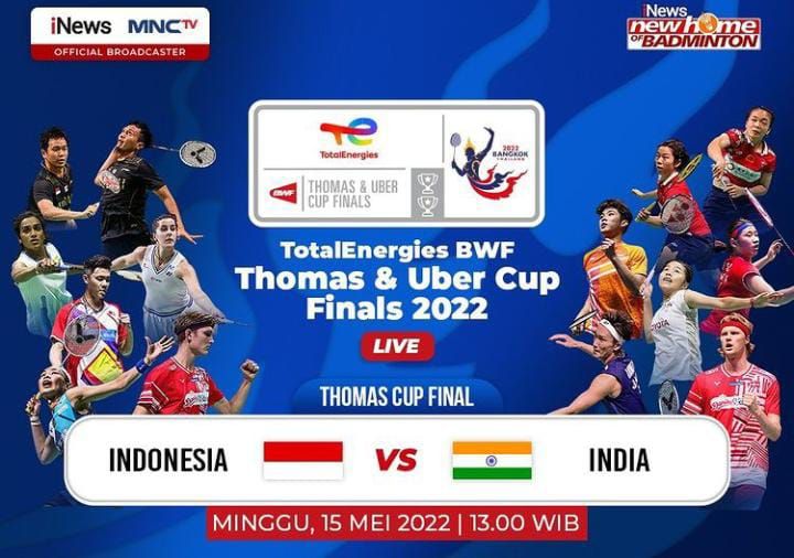 Jadwal Terbaru Indonesia Vs India Final Thomas Cup 2022 Lengkap Link Live Streaming Inews Dan Mnctv 9301