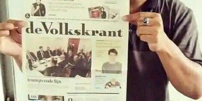 De Volksrant, salah satu koran harian Belanda lawas koleksi Kin Sanubary.*