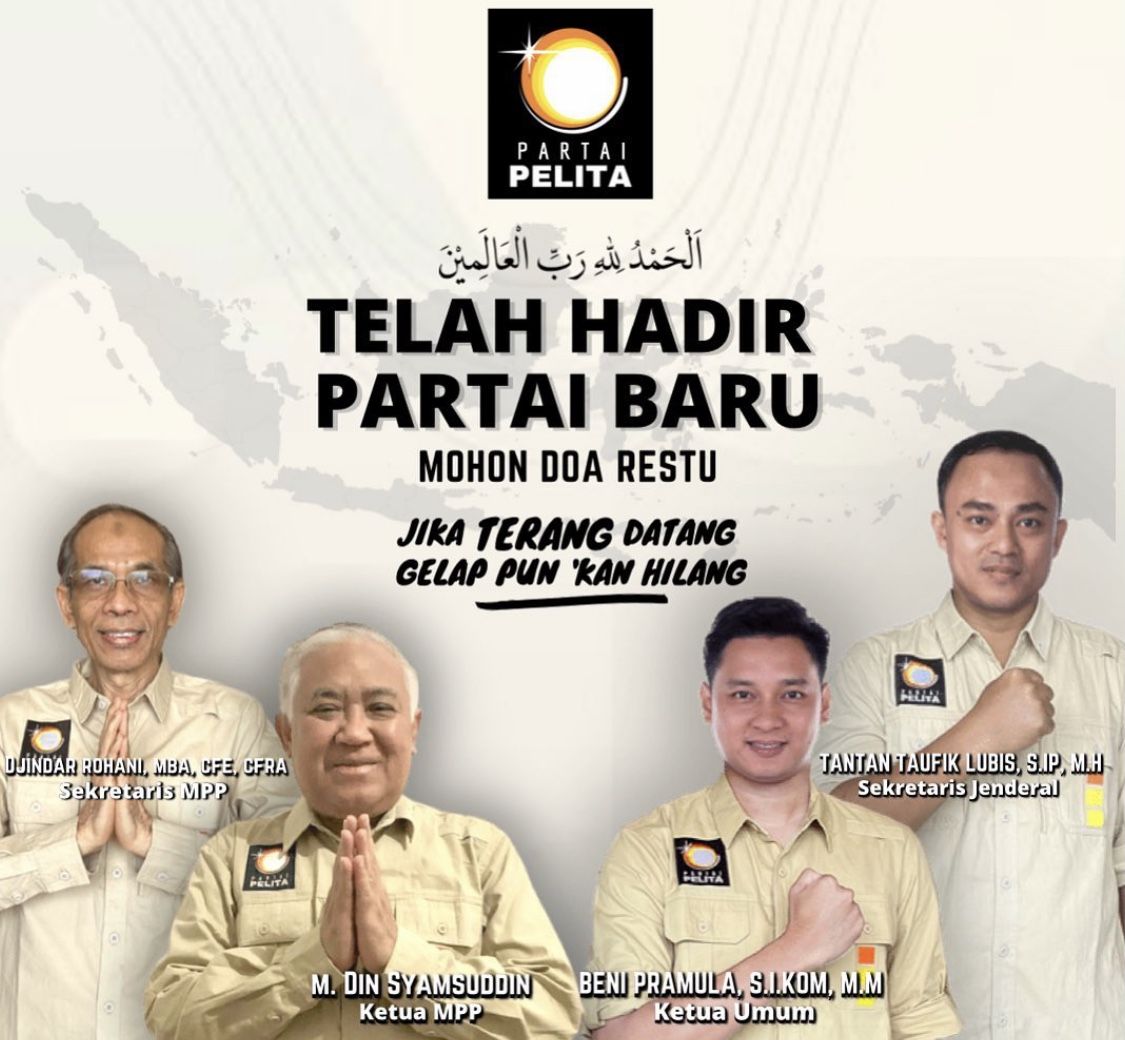 Simak profik Partai Pelita mulai kapan didirikan hingga jabatan Din Syamsuddin.