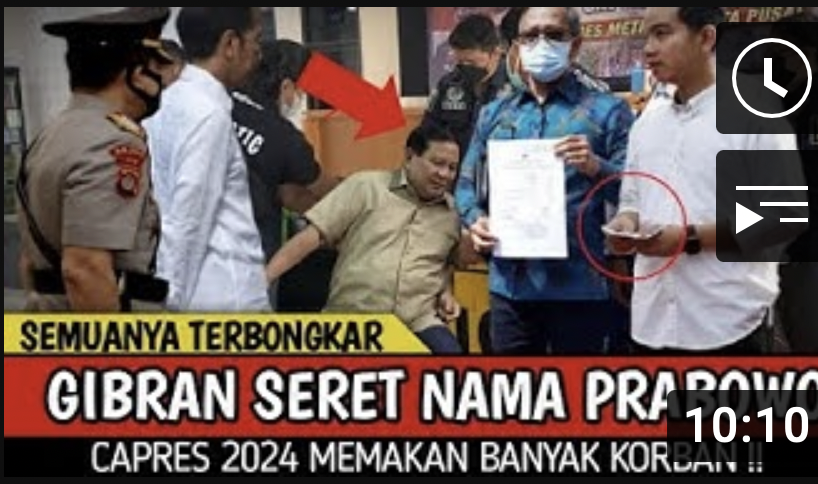 Thumbnail video yang menyebut Gibran Rakabuming Raka bongkar rahasia besar Prabowo Subianto