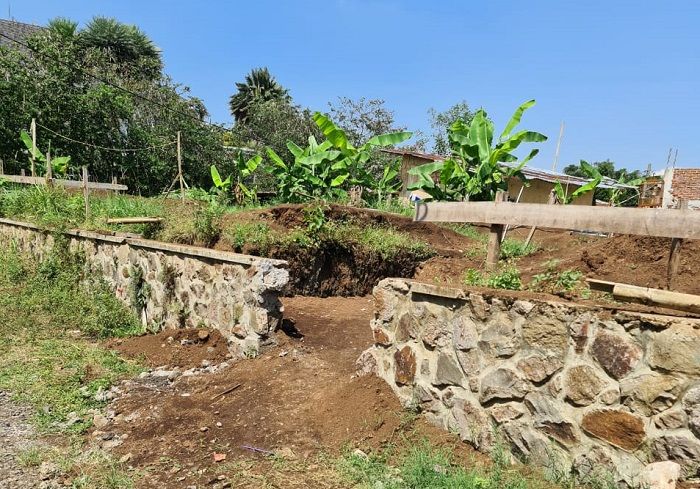 Lokasi dinding penahan tanah di lahan Budi Indah yang dirusak./dok.IST