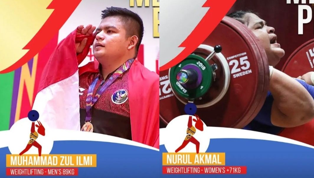 Hasil SEA Games 2022: Zul Ilmi dan Nurul Akmal Tambah Koleksi Medali Emas dan Perak Cabor Angkat Besi Indonesia.