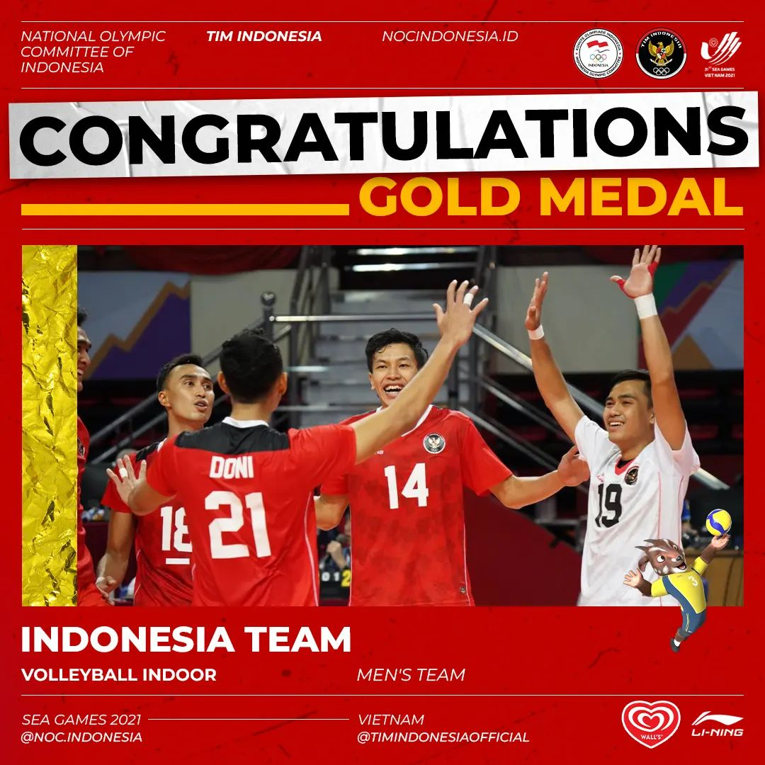 Tim bola voli putra Indonesia pertahankan medali emas di SEA Games 2021