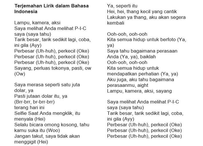 Terjemahan Lirik Zoom dalam Bahasa Indonesia 
