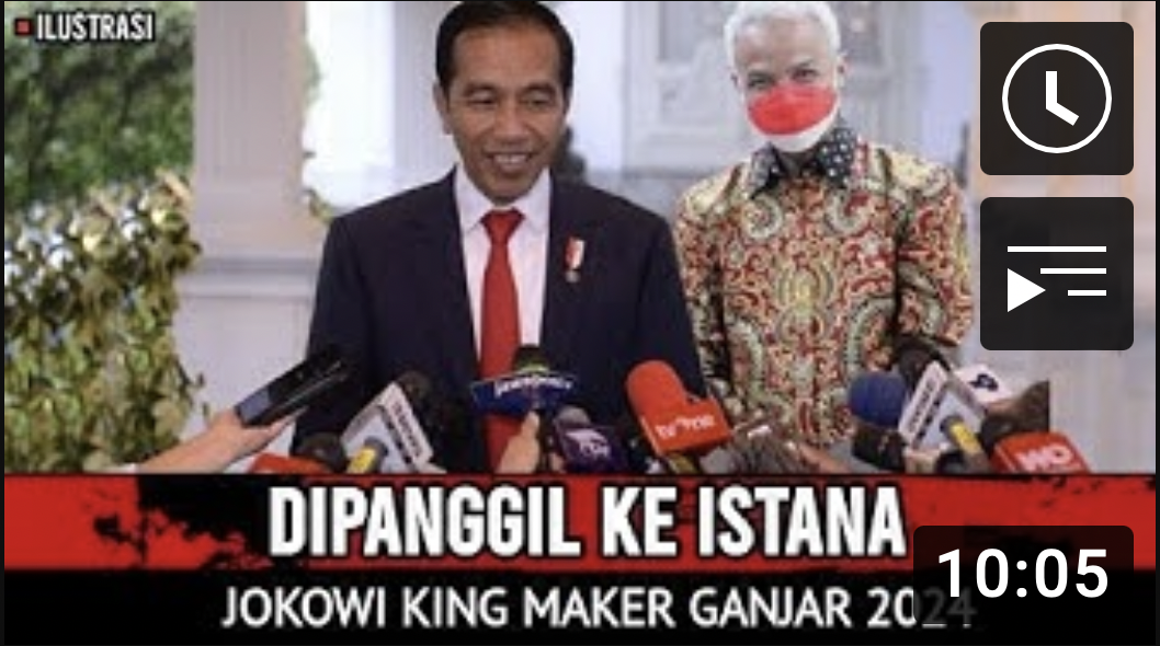 Thumbnail video yang mengatakan Jokowi jadi tim sukses Ganjar Pranowo pada Pilpres 2024