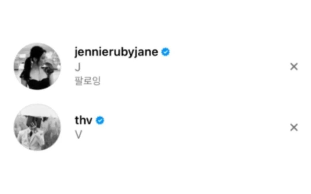 Instagram V dan Jennie 