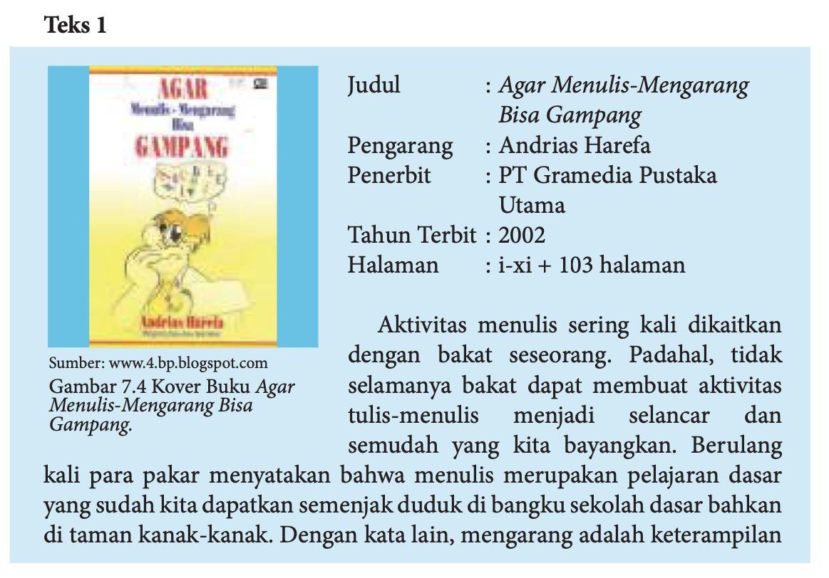 Pembahasan Bahasa Indonesia Kelas 11 Halaman 210, Karakteristik Resensi Menurut Isinya 