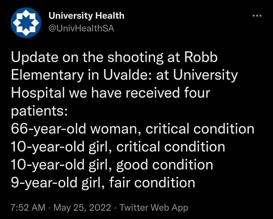 Update tentang penembakan di Robb Elementary/ Twitter University Health