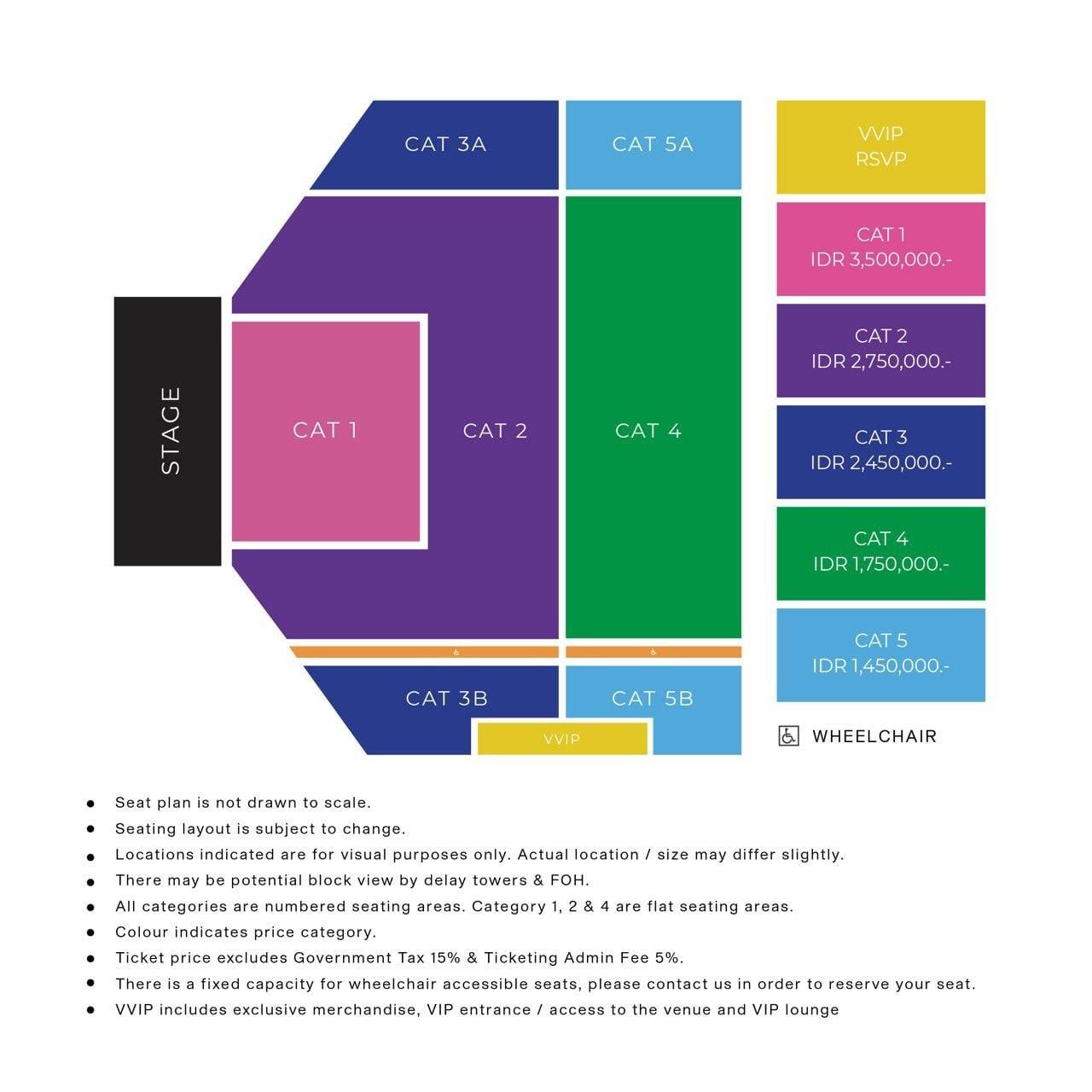 Rancangan panggung dan tempat duduk penonton konser Westlife tahun 2023.