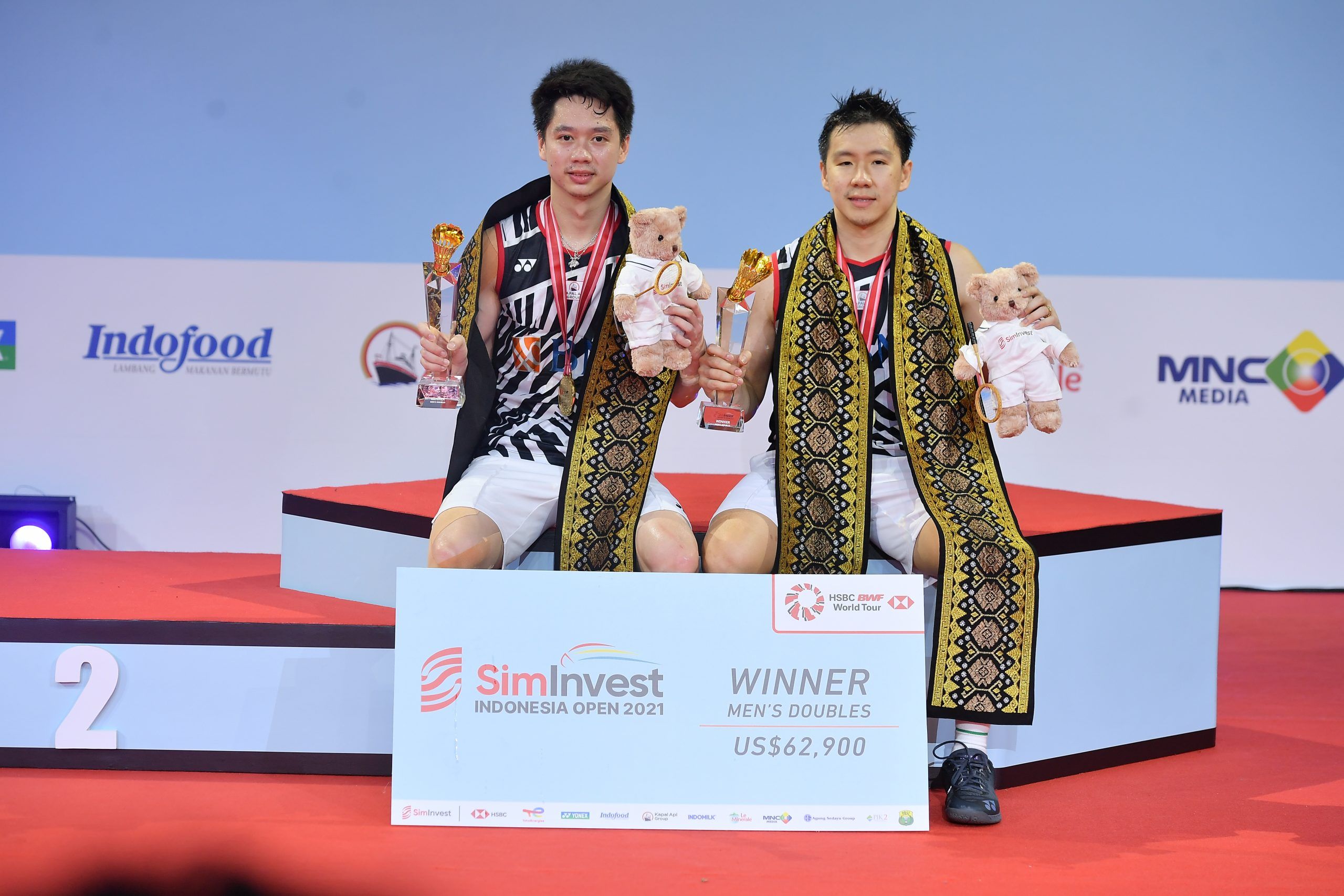 Kevin Sanjaya Sukamuljo dan Marcus Fernaldi Gideon, pemenang ganda putra Indonesia Open 2021/pbsi.id 