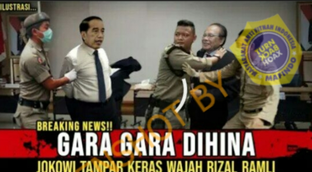 Thumbnail video Youtube yang menyebut Presiden Jokowi menampar Rizal Ramli