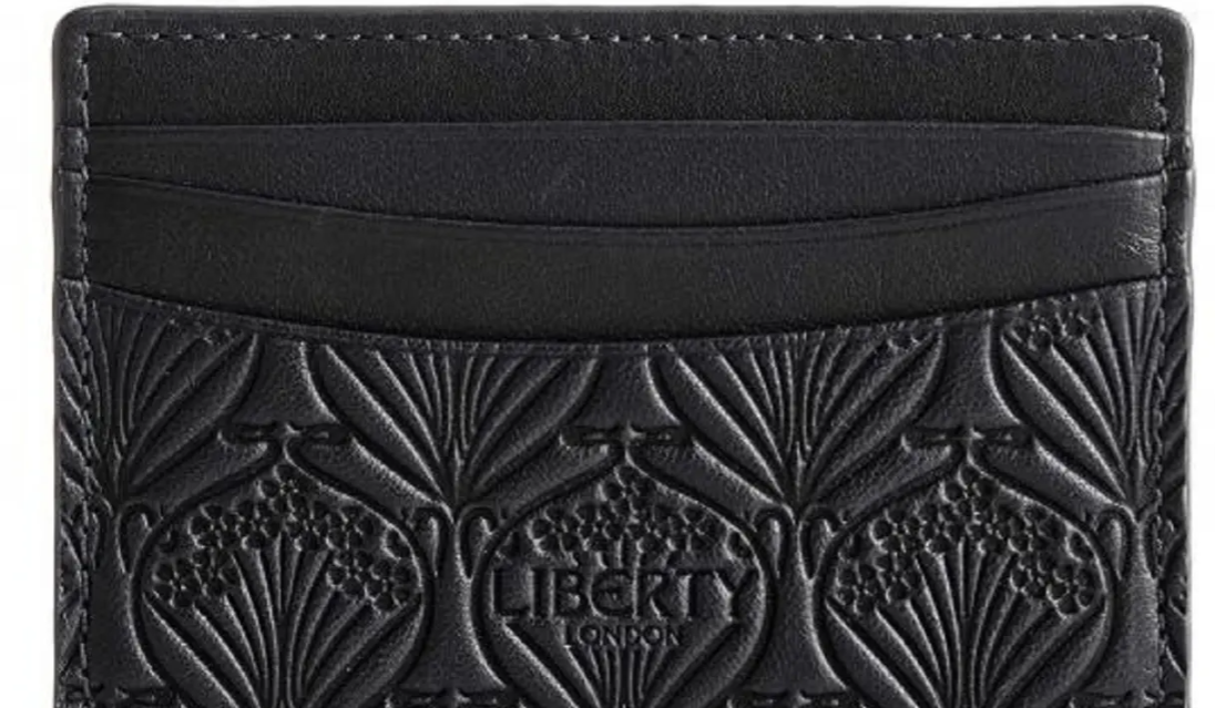 Card holder - Liberty London Black Iphis Leather Card Holder