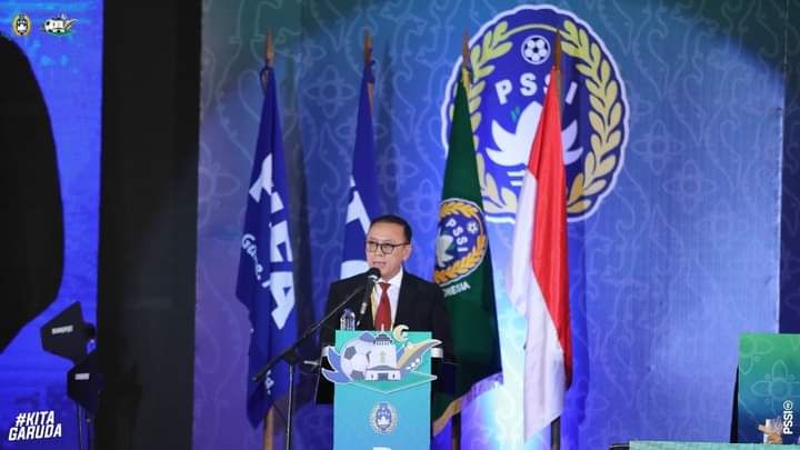 Ketua Umum PSSI, Mochamad Iriawan di Kongres Biasa PSSI , Senin 30 Mei 2022 di Bandung ( PSSI )