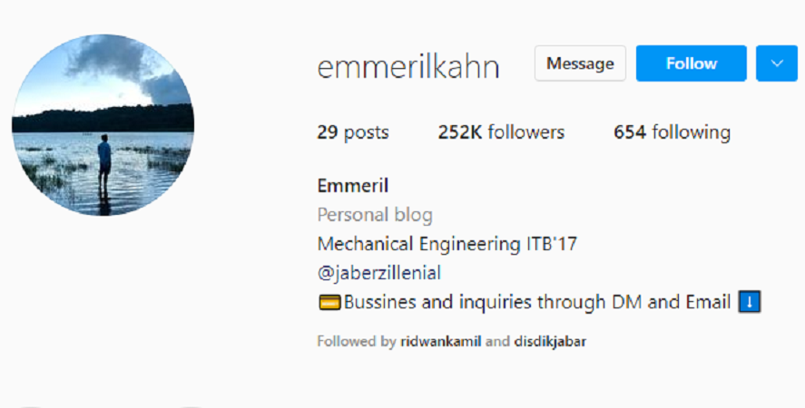 Profil Instagram Emmeril Kahn Mumtadz.