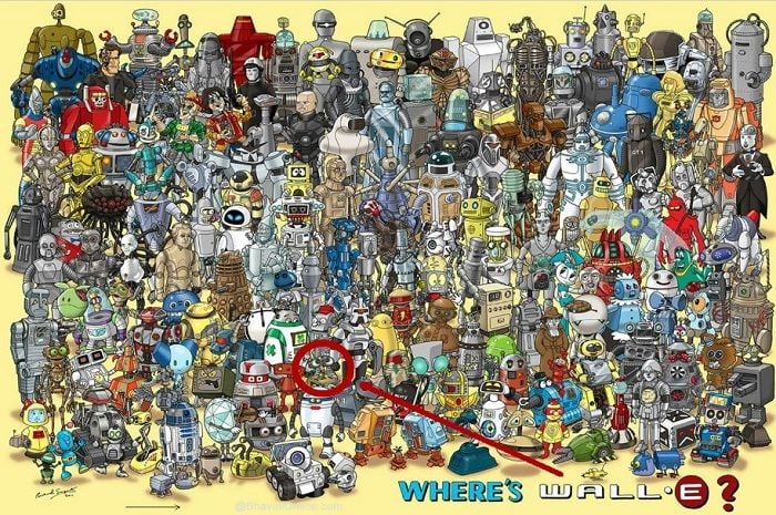 Ternyata di sini letak robot Wall-E Disney pada gambar tes fokus ini.*