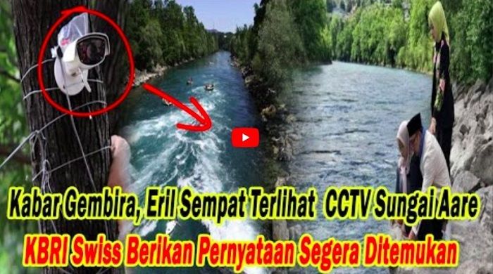 Unggahan hoaks yang menyatakan Eril terekam CCTV di Sungai Aare Swiss