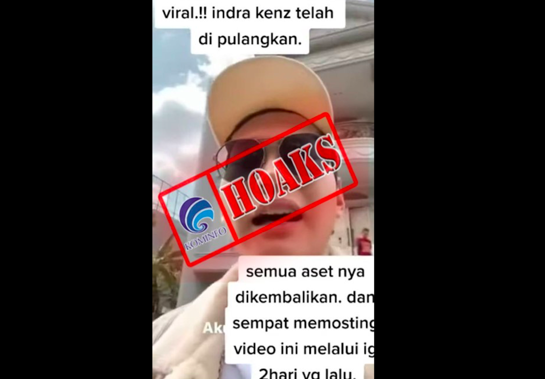 HOAKS - Sebuah video menyebut jika Indra Kenz telah dibebaskan dan asetnya dikembalikan.*