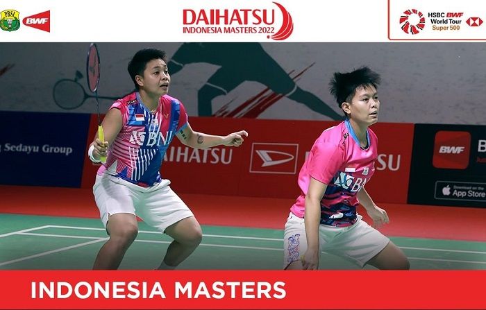 UPDATE: setelah kalah di leg pertama, Siti Fadia/Apriyani kian terpojok di leg kedua pertandingan final laga bulu tangkis Indonesia Masters 2022 lawan ganda putri China, Chen Qing Chen/Jia Yi Fan hari ini.