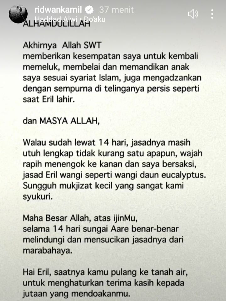 Repost instagram Gubernur Jawa Barat, Ridwan Kamil, Jumat 10 Juni 2022