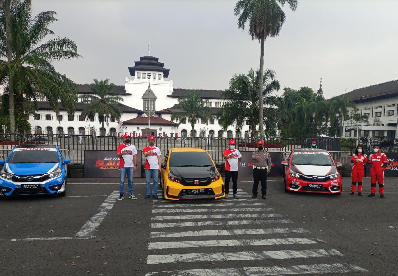 Honda Prospect Motor (HPM) menggelar even Brio Slalom Challenge (BSC) 2022 seri kedua di Gedung Sate,  Kota Bandung, Sabtu 11 JUni 2022. 