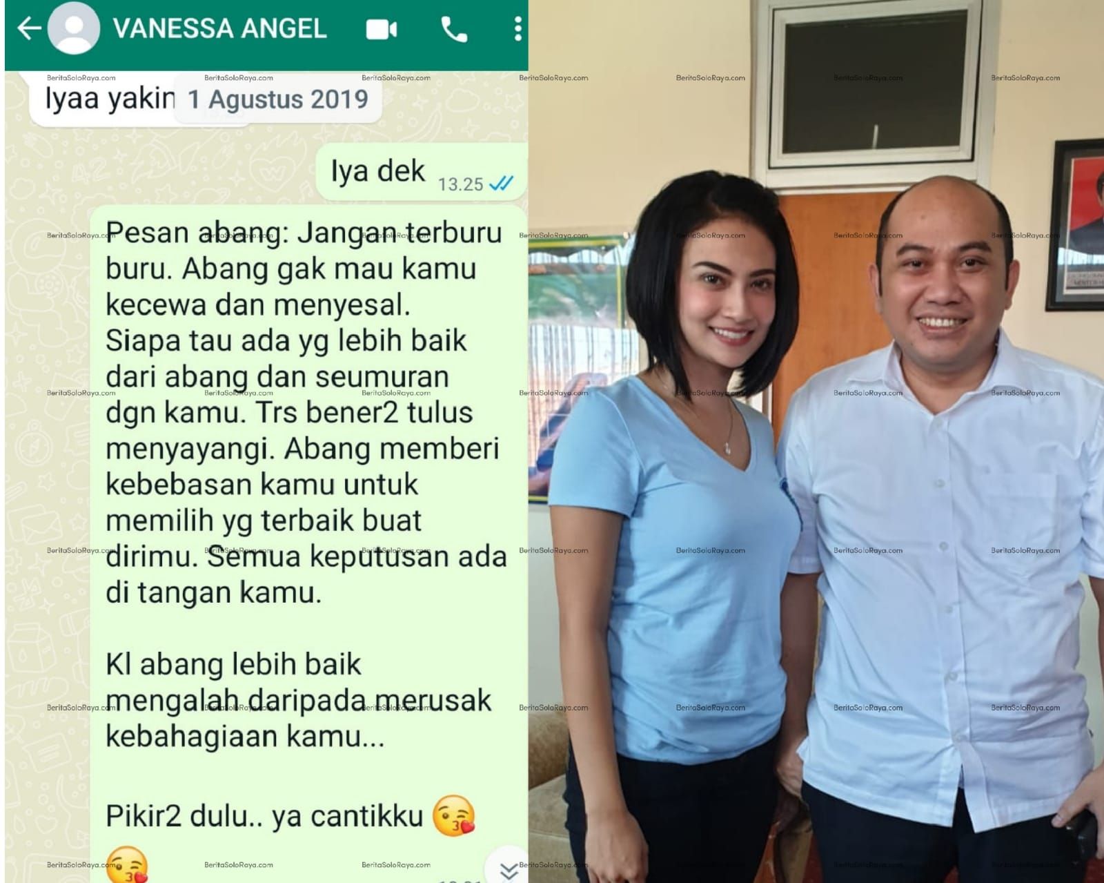 Percakapan WA Prof.Bambang Saputra dengan Vanessa Angel