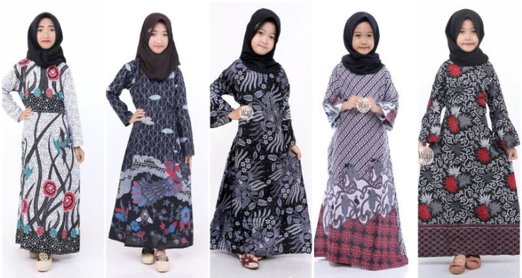 model baju batik muslim anak perempuan
