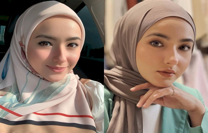 Padukan Gamis dengan Hijab Pashmina