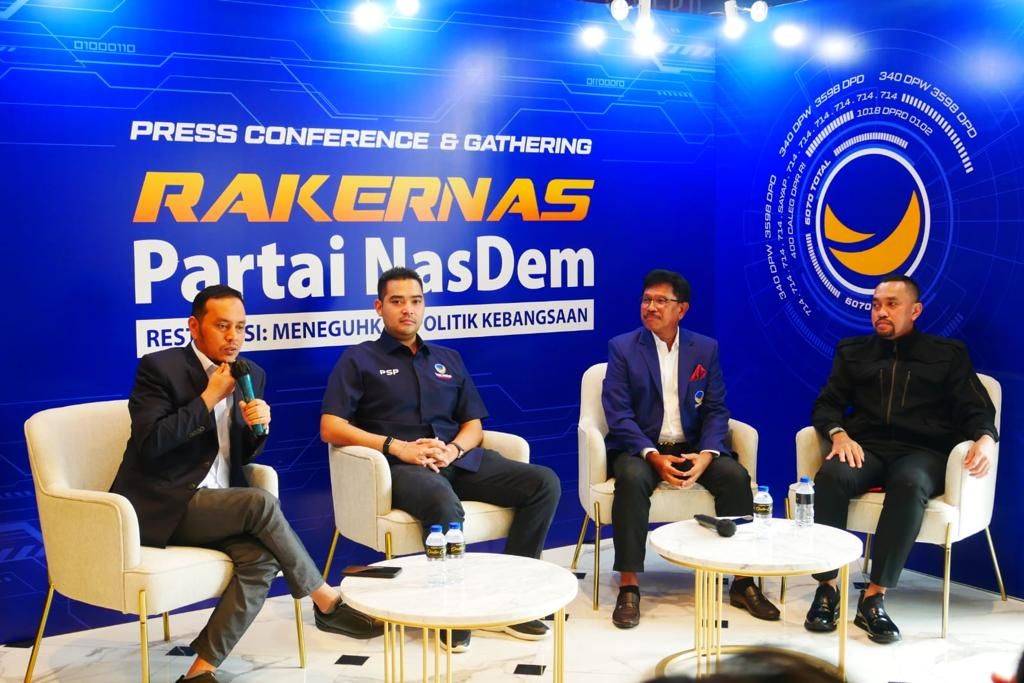Jumpa pers Partai Nasdem di Jakarta Senin 13 Juni 2022.