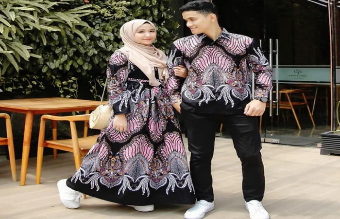 Model Batik couple kombinasi modern