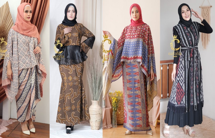 Model Kebaya Muslim Kombinasi Batik Songket