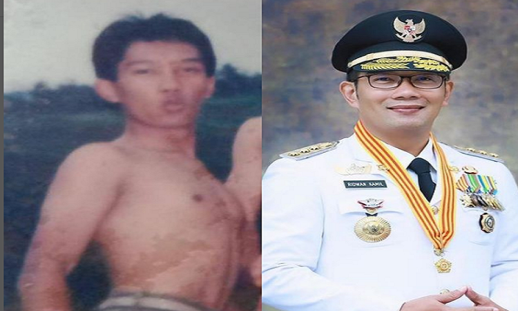 Foto Ridwan Kamil muda dan saat menjabat sebagai Gubernur Jawa Barat