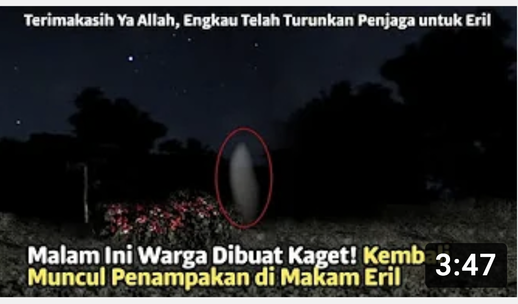 Thumbnail video yang menyebarkan foto penampakan yang diklaim terjadi di makam Eril