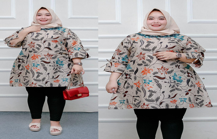 Model tunik batik untuk orang gemuk agar terlihat langsing