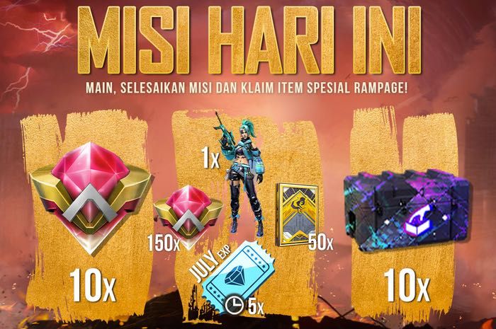 Kode Redeem Free Fire FF hari ini, Jumat 17 Juni 2022: dapatkan spesial Rampage United.