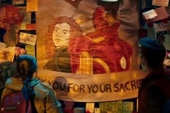 Poster Black Widow dan Iron Man.