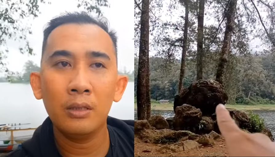Cecep, ahli metafisika asal Baturaja, Sumatera Selatan, berkunjung ke Situ Patenggang, Kabupaten Bandung, dan menunjukan tempat harimau jadi-jadian nongkrong secara santuy.