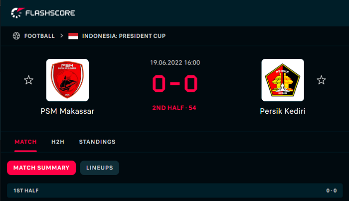 HASIL AKHIR Skor PSM Makassar vs Persik Kediri Piala Presiden 19 Juni 2022, Cek di Sini
